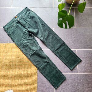 Lee Daren Zip Fly Green Corduroy Straight Leg Pants Men's Size W33 x L32